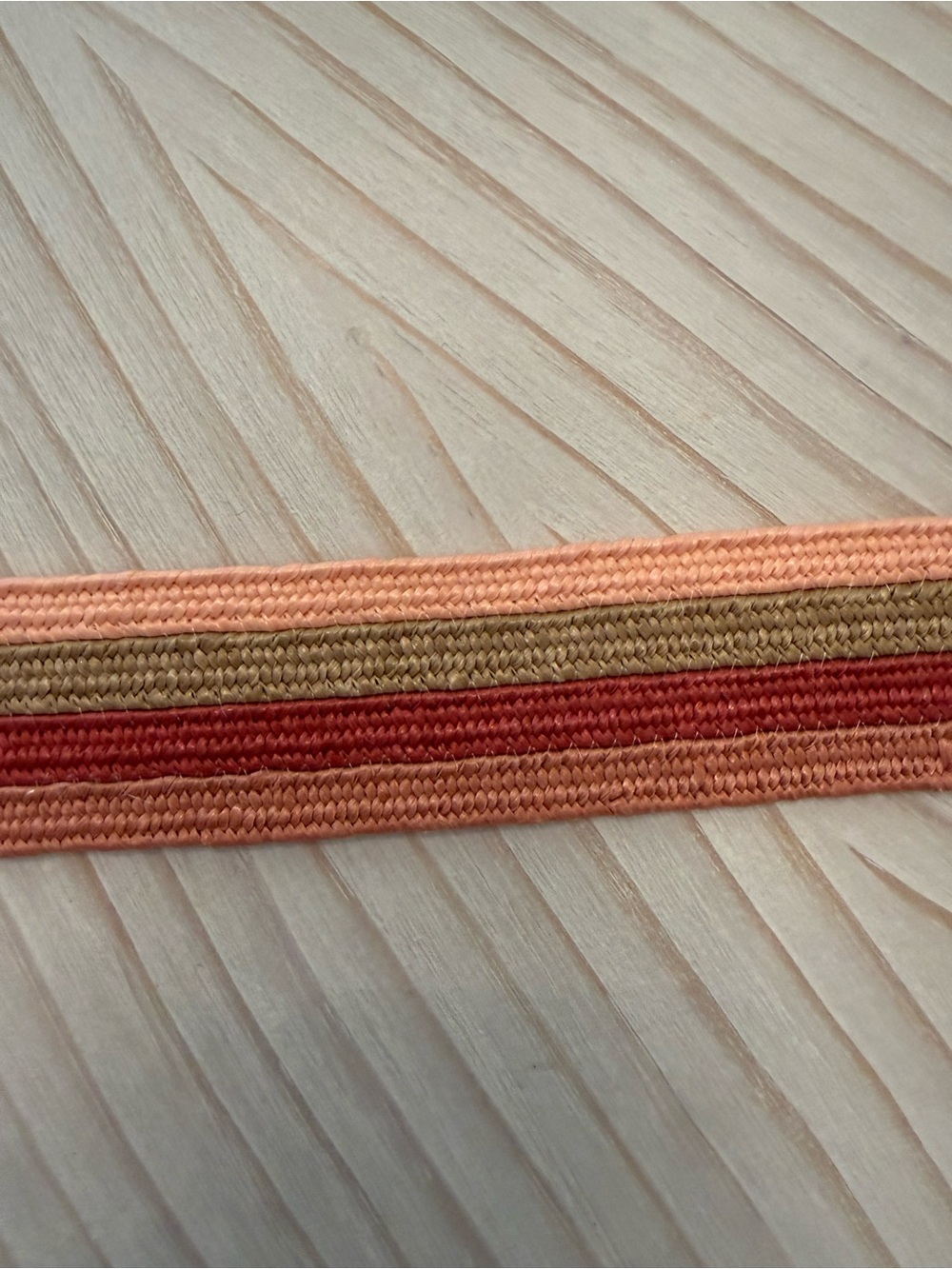 Fossil Multicolor Striped Canvas & Leather Belt with Brass Ring - Picture 3 of 8